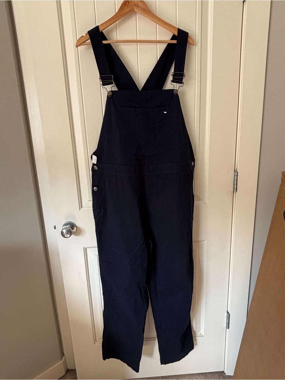 Peau de Loup Navy Utility Overalls Size 12 | Cotton Stretch Adjustable Straps